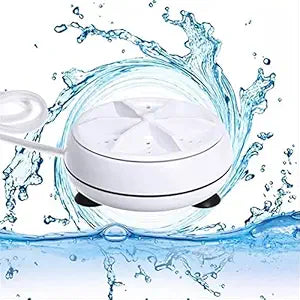 2In1 Mini Washing Machine Portable Rotating Ultrasonic Turbine Washer